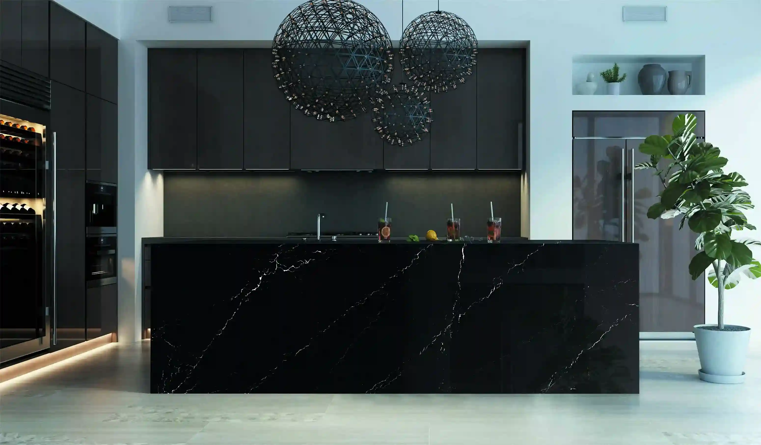 marquina shimmer kitchen