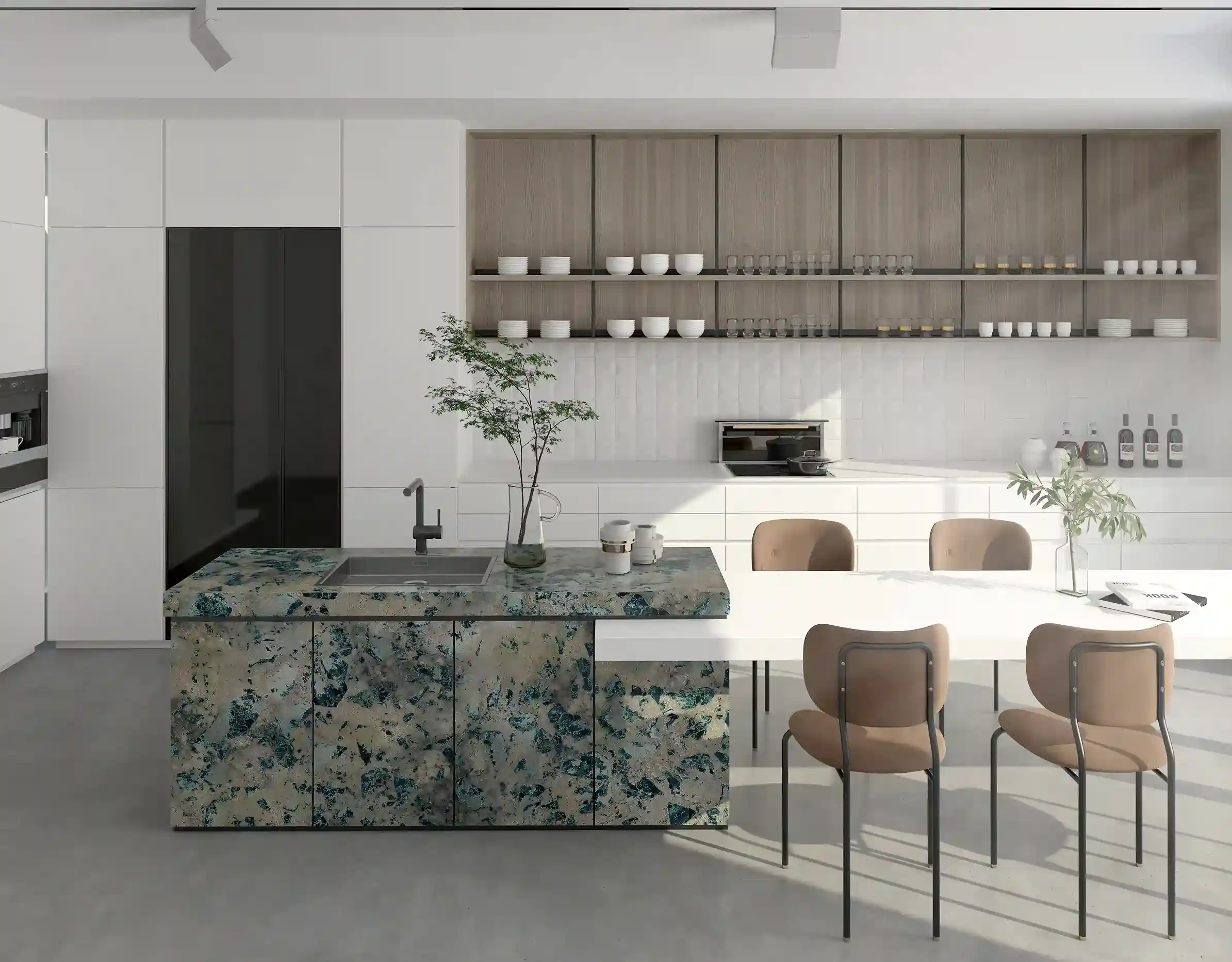 emerald green kitchen
